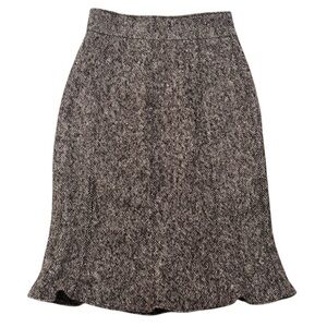 Hugo Boss Brown Tweed Wool Blend Skirt A Line Size 6 Work Party Luxury Textured